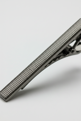 Silver Textured Tie Clip